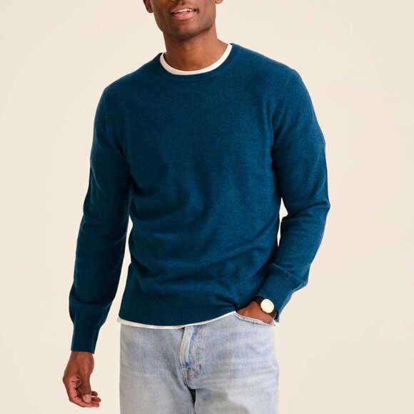 NAADAM The Original Cashmere Sweater, Men's, Peacock Blue, Medium, NWT!! - Picture 2 of 3